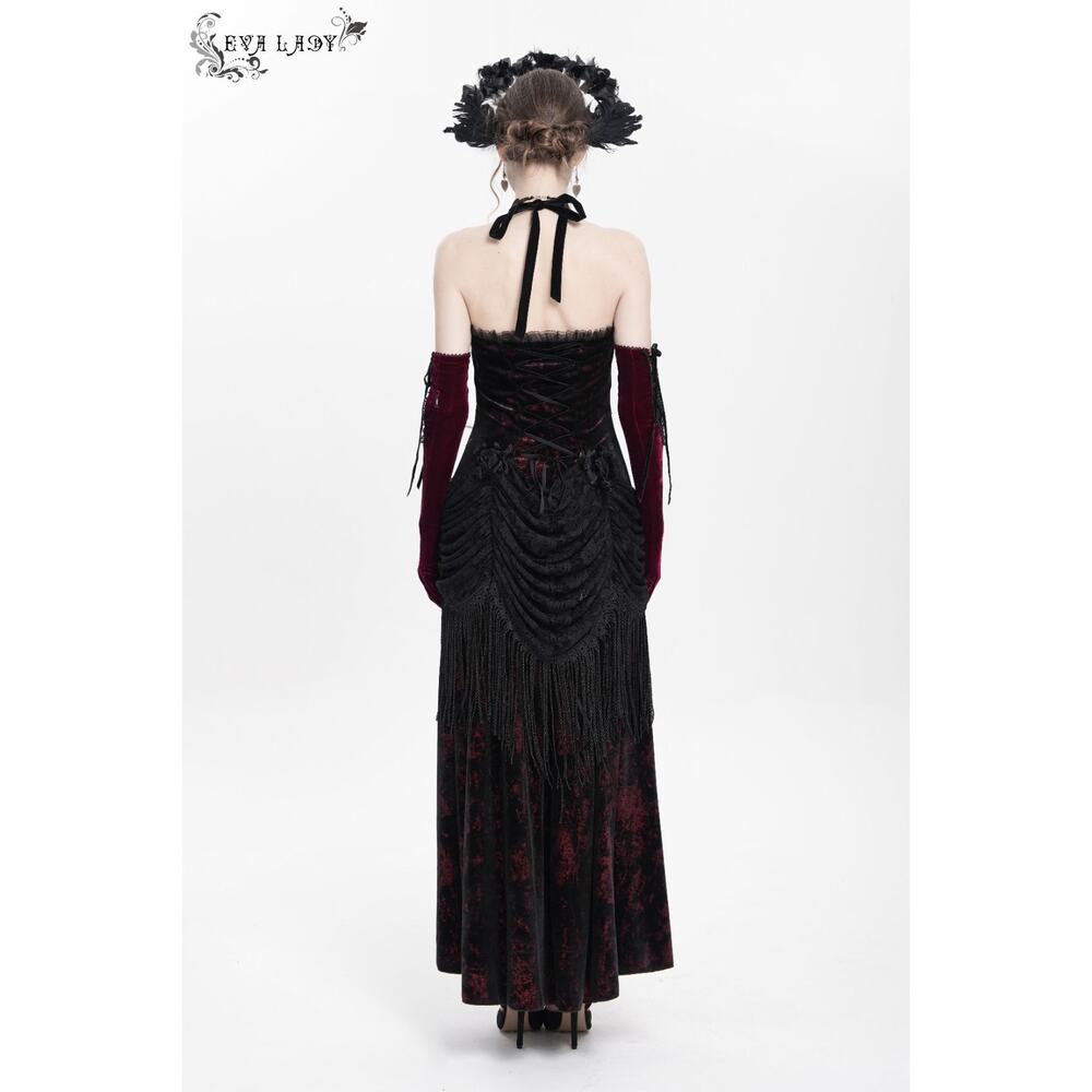 Devil Fashion Gothic Victorian Vampire Vkei Murderous Intents Velvet Dress - Picture 15 of 17